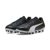 PUMA King 20 Pro Gras / Kunstgras Voetbalschoenen (MG) Zwart Wit Goud