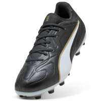 PUMA King 20 Pro Gras / Kunstgras Voetbalschoenen (MG) Zwart Wit Goud
