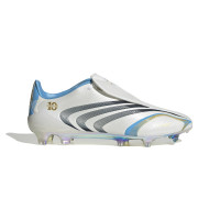 adidas F50 Tunit Messi Elite Gazon Naturel Chaussures de Foot (FG) Blanc Bleu Doré