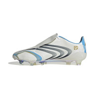 adidas F50 Tunit Messi Elite Gazon Naturel Chaussures de Foot (FG) Blanc Bleu Doré