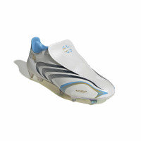 adidas F50 Tunit Messi Elite Gazon Naturel Chaussures de Foot (FG) Blanc Bleu Doré