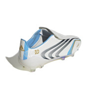 adidas F50 Tunit Messi Elite Gazon Naturel Chaussures de Foot (FG) Blanc Bleu Doré
