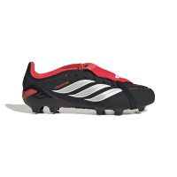 adidas Predator Elite FT Gazon Naturel Chaussures de Foot (FG) Enfants Noir Blanc Rouge