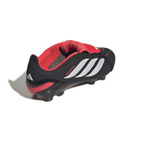adidas Predator Elite FT Gazon Naturel Chaussures de Foot (FG) Enfants Noir Blanc Rouge