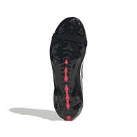 adidas Predator Elite FT Gazon Naturel Chaussures de Foot (FG) Enfants Noir Blanc Rouge