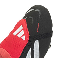 adidas Predator Elite FT Gazon Naturel Chaussures de Foot (FG) Enfants Noir Blanc Rouge