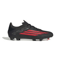 adidas F50 League Gras / Kunstgras Voetbalschoenen (MG) Zwart Rood Donkergrijs