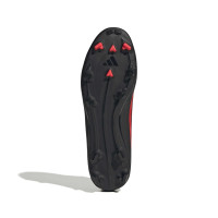 adidas F50 League Gras / Kunstgras Voetbalschoenen (MG) Zwart Rood Donkergrijs