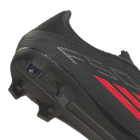 adidas F50 League Gras / Kunstgras Voetbalschoenen (MG) Zwart Rood Donkergrijs