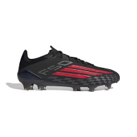 adidas F50 Elite Gazon Naturel Chaussures de Foot (FG) Noir Rouge Gris Foncé