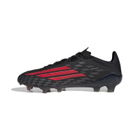 adidas F50 Elite Gazon Naturel Chaussures de Foot (FG) Noir Rouge Gris Foncé
