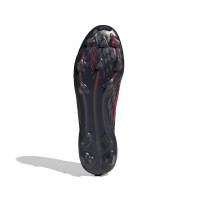 adidas F50 Elite Gazon Naturel Chaussures de Foot (FG) Noir Rouge Gris Foncé
