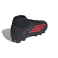 adidas F50 Club Mid Gazon Naturel Gazon Artificiel Chaussures de Foot (MG) Enfants Noir Rouge Gris Foncé