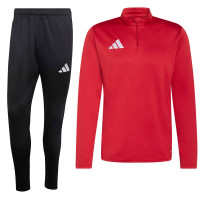 Survêtement adidas Entrada 26 à 1/4 fermeture éclair rouge et noir