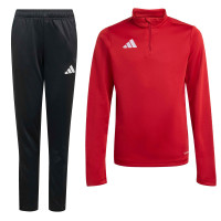 Survêtement adidas Entrada 26 à 1/4 fermeture éclair pour enfants, rouge et noir