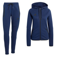 Combinaison de jogging zippée adidas Tiro Travel pour femmes, bleu foncé