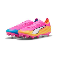PUMA Ultra 6 Match Gazon Naturel Artificiel (MG) Rose Vif Bleu Jaune