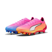 PUMA Ultra 6 Ultimate Gazon Naturel Chaussures de Foot (FG) Rose Vif Bleu Jaune