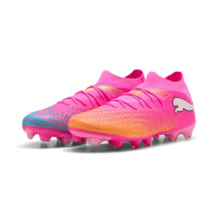 PUMA Future 9 Match Gras / Kunstgras Voetbalschoenen (MG) Felroze Blauw Geel