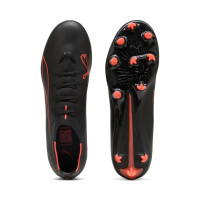 PUMA Ultra 6 Match Gazon Naturel Artificiel (MG) Noir Rouge