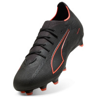 PUMA Ultra 6 Pro Gazon Naturel Artificiel Chaussures de Foot (MG) Noir Rouge