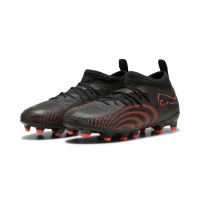 PUMA Future 9 Match Gazon Naturel Artificiel Chaussures de Foot (MG) Enfants Noir Rouge