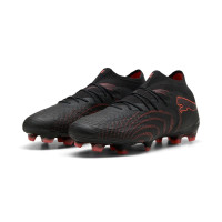 PUMA Future 9 Ultimate Gazon Naturel Chaussures de Foot (FG) Noir Rouge