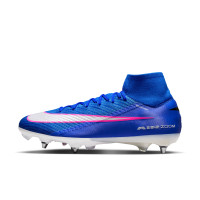 Nike Zoom Mercurial Superfly 10 Elite Crampons Vissés Chaussures de Foot (SG) Pro Player Bleu Blanc Rose Vif