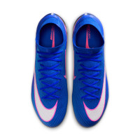 Nike Zoom Mercurial Superfly 10 Elite Crampons Vissés Chaussures de Foot (SG) Pro Player Bleu Blanc Rose Vif