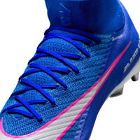 Nike Zoom Mercurial Superfly 10 Elite Crampons Vissés Chaussures de Foot (SG) Pro Player Bleu Blanc Rose Vif