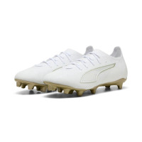 PUMA Ultra 6 Pro Gazon Naturel Artificiel Chaussures de Foot (MG) Blanc Doré