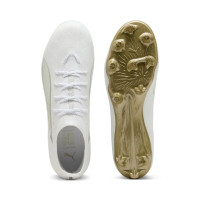 PUMA Ultra 6 Pro Gazon Naturel Artificiel Chaussures de Foot (MG) Blanc Doré