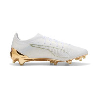 PUMA Ultra 6 Ultimate Gazon Naturel Chaussures de Foot (FG) Blanc Doré