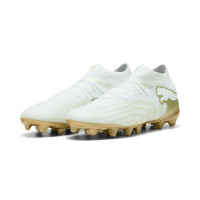 PUMA Future 9 Pro Gazon Naturel Artificiel Chaussures de Foot (MG) Blanc Doré