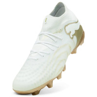 PUMA Future 9 Pro Gazon Naturel Artificiel Chaussures de Foot (MG) Blanc Doré