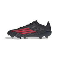 adidas F50 Elite IJzeren-Nop Voetbalschoenen (SG) Zwart Rood Donkergrijs