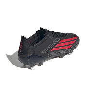 adidas F50 Elite IJzeren-Nop Voetbalschoenen (SG) Zwart Rood Donkergrijs
