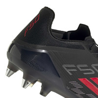 adidas F50 Elite IJzeren-Nop Voetbalschoenen (SG) Zwart Rood Donkergrijs