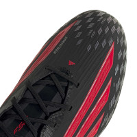 adidas F50 Elite IJzeren-Nop Voetbalschoenen (SG) Zwart Rood Donkergrijs