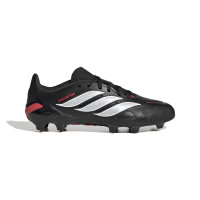 adidas Predator League Gazon Naturel Chaussures de Foot (FG) Enfants Noir Blanc Rouge