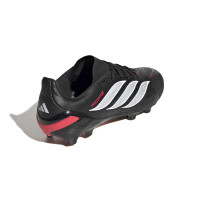 adidas Predator League Gazon Naturel Chaussures de Foot (FG) Enfants Noir Blanc Rouge