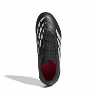 adidas Predator League Gazon Naturel Chaussures de Foot (FG) Enfants Noir Blanc Rouge