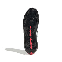 adidas Predator League Gazon Naturel Chaussures de Foot (FG) Enfants Noir Blanc Rouge