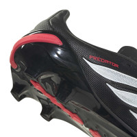 adidas Predator League Gazon Naturel Chaussures de Foot (FG) Enfants Noir Blanc Rouge
