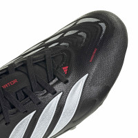 adidas Predator League Gazon Naturel Chaussures de Foot (FG) Enfants Noir Blanc Rouge