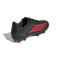 adidas F50 League IJzeren-Nop Voetbalschoenen (SG) Zwart Rood Donkergrijs
