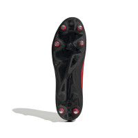 adidas F50 League IJzeren-Nop Voetbalschoenen (SG) Zwart Rood Donkergrijs