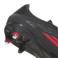 adidas F50 League IJzeren-Nop Voetbalschoenen (SG) Zwart Rood Donkergrijs