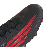 adidas F50 League IJzeren-Nop Voetbalschoenen (SG) Zwart Rood Donkergrijs