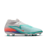 Nike Phantom 6 High Academy Gazon Naturel Artificiel Chaussures de Foot (MG) Argenté Turquoise Orange Bleu